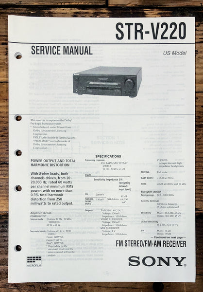 Sony STR-V220 Receiver  Service Manual *Original*