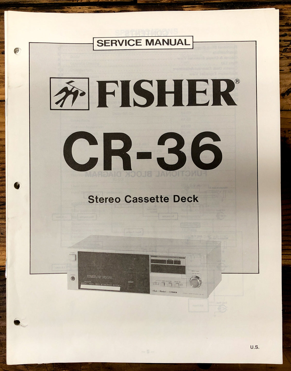 Fisher CR-36 Cassette Deck  Service Manual *Original*