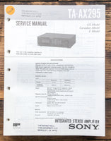 Sony TA-AX295 Amplifier  Service Manual *Original*