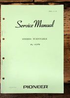 Pioneer PL-15 Record Player / Turntable Service Manual *Original*