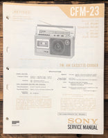 Sony CFM-23 Radio Cassette Revised Service Manual *Original* #2