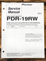 Pioneer PDR-19RW CD Recorder Service Manual *Original*