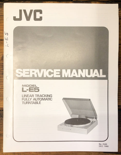 JVC L-E5 Record Player / Turntable Service Manual *Original*