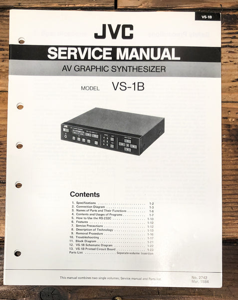 JVC VS-1B Graphic Synthesizer Service Manual *Original*