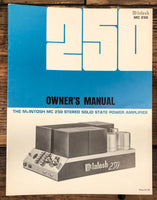 McIntosh MC 250 MC-250 Amplifier  Owner / User Manual *Original*