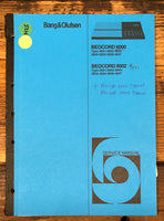 B&O Bang Olufsen Beocord 6000 8002 Cassette  Service Manual *Original*