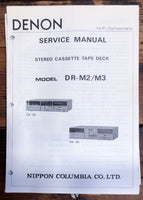 Denon DR-M2 DR-M3 Cassette  Service Manual *Original*