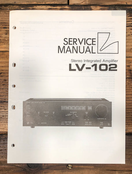 Luxman LV-102 Amplifier Service Manual *Original*