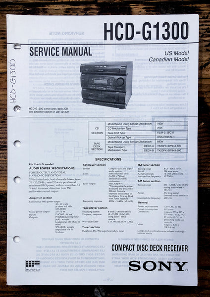 Sony HCD-G1300 Stereo  Service Manual *Original*