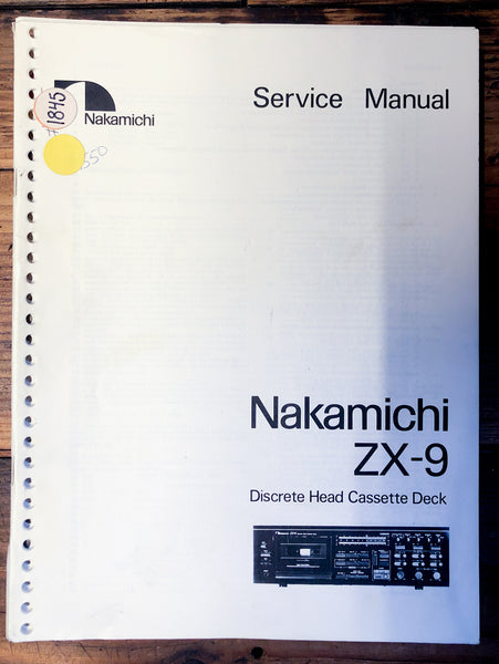 Nakamichi ZX-9 Cassette  Service Manual *Original*