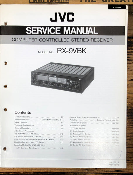JVC RX-9 VBK Receiver  Service Manual *Original*