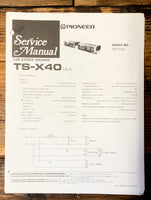 Pioneer TS-X40 Speaker  Service Manual *Original*