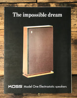 KOSS Model 1 Electrostatic Speaker 3 pg Dealer Brochure  *Original*