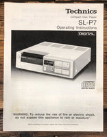 Technics SL-P7 CD Player Owners / User Manual *Original*