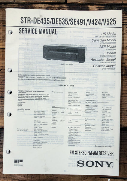 Sony STR-DE435 -DE535 -SE491 -V424 Receiver  Service Manual *Original*