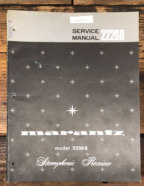 Marantz Model 2226B Receiver  Service Manual *Original*