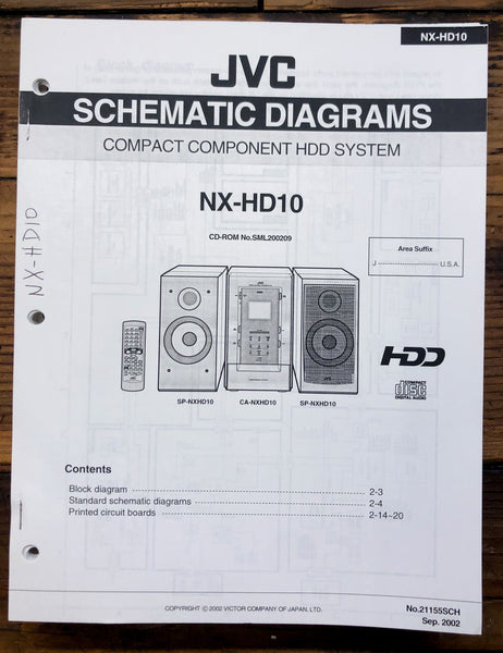 JVC NX-HD10 Stereo Schematic Diagram Service Manual *Original*