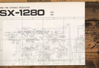 Pioneer SX-1280 Receiver KC KU Fold Out Schematic *Original*