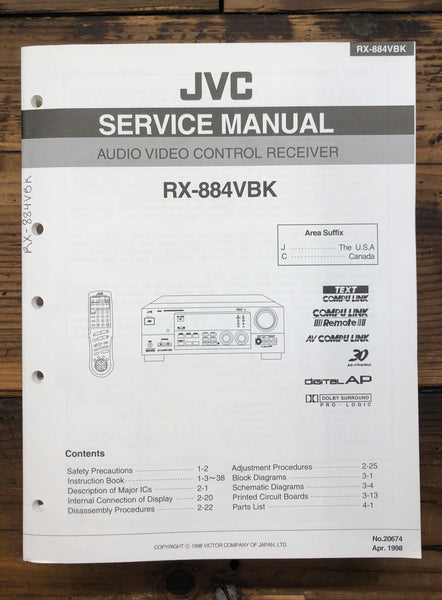 JVC RX-884 Receiver  Service Manual *Original*