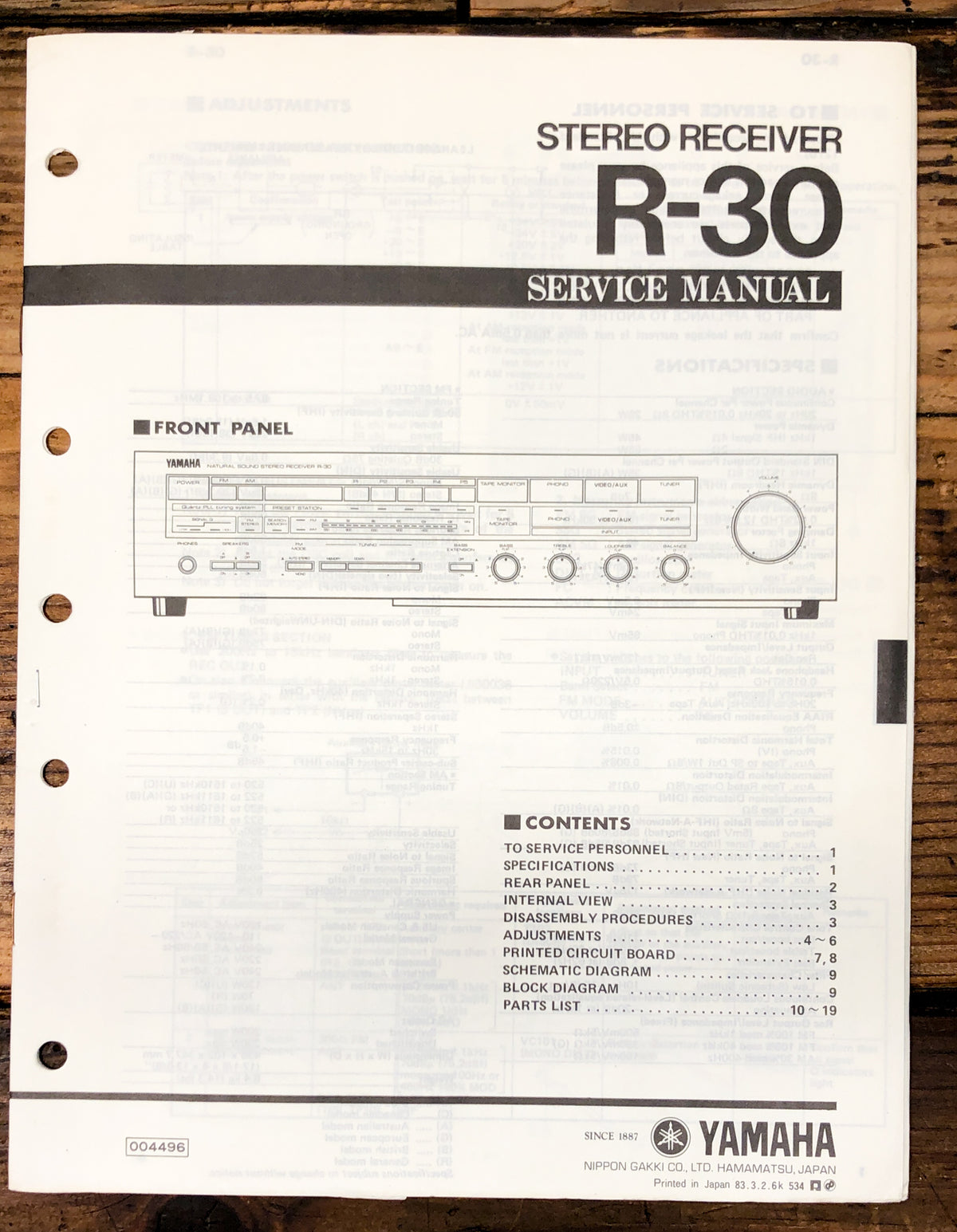 Yamaha R-30 Receiver  Service Manual *Original*