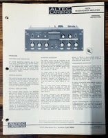 Altec Model 1607A Amplifier  Owners Manual & Schematic *Orig*