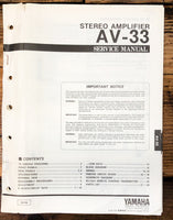 Yamaha AV-33 Amplifier  Service Manual *Original*