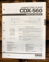 Yamaha CDX-560 CD Player  Service Manual *Original*