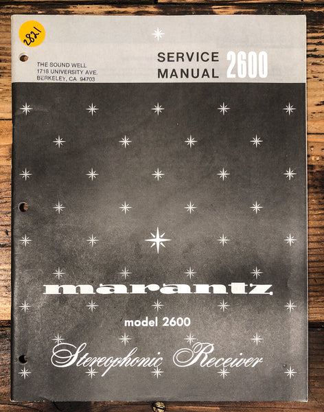 Pioneer Model 2600 Receiver Service Manual *Original*