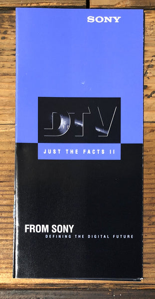 Sony "DTV Just the Facts II" Trinitron Era   Dealer Brochure *Orig*