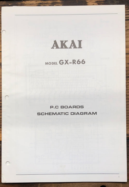 Akai GX-R66 Cassette  Schematic Manual *Original*