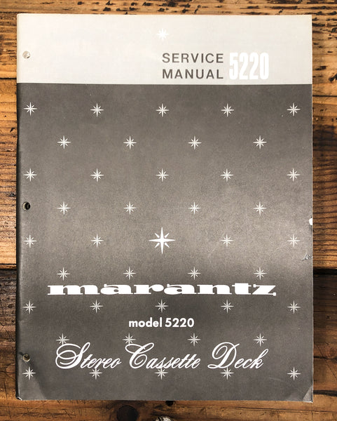 Marantz Model 5220 Cassette  Service Manual *Original*