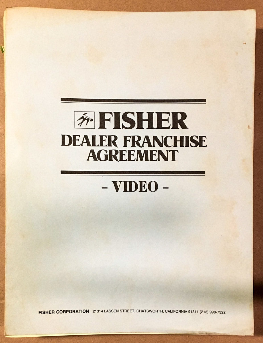 Fisher Dealer Franchise Agreement   Dealer Document *Original*
