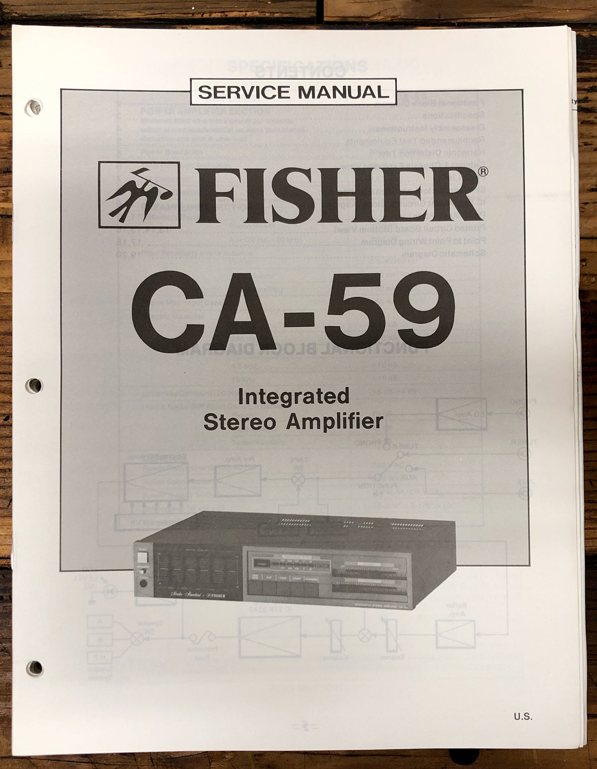 Fisher CA-59 Amplifier  Service Manual *Original*