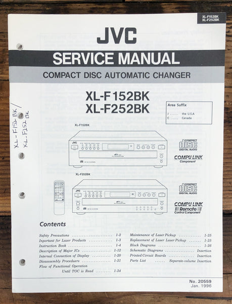 JVC XL-F152 XL-F252 BK CD Player  Service Manual *Original*