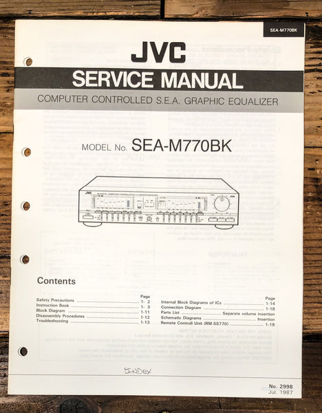 JVC SEA-M770 BK Graphic Equalizer Service Manual *Original*