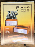 Crown Power Line Two Three Four Amplifier 4pg Dealer Brochure *Orig*