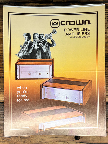 Crown Power Line Two Three Four Amplifier 4pg Dealer Brochure *Orig*