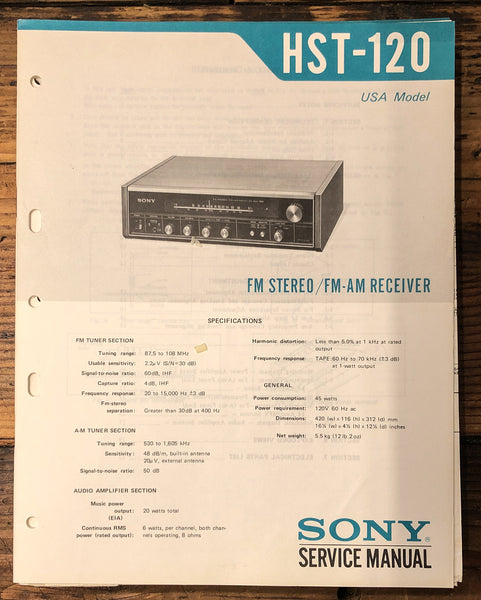 Sony HST-120 Radio  Service Manual *Original*