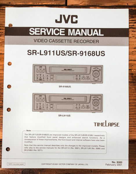JVC SR-L911US SR-9168US VCR Service Manual *Original*