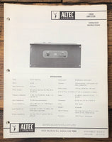 Altec Model 1568A Amplifier  Owners & Schematic Manual *ORIGINAL*