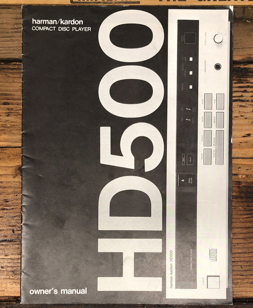 Harman  / Kardon HD500 HD-500 CD Player Owners / User Manual *Original*