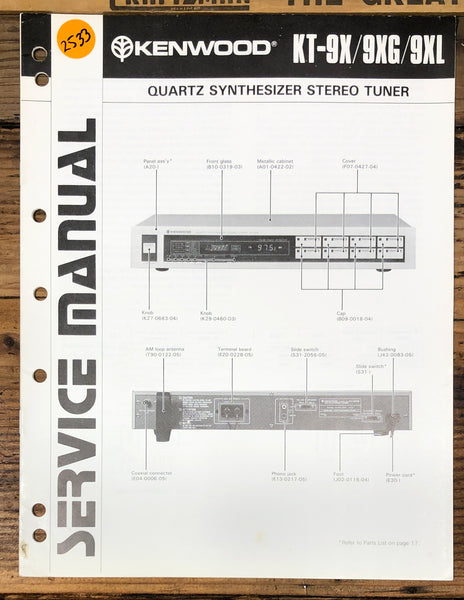 Kenwood KT-9X KT-9XG KT-9XL Tuner  Service Manual *Original*