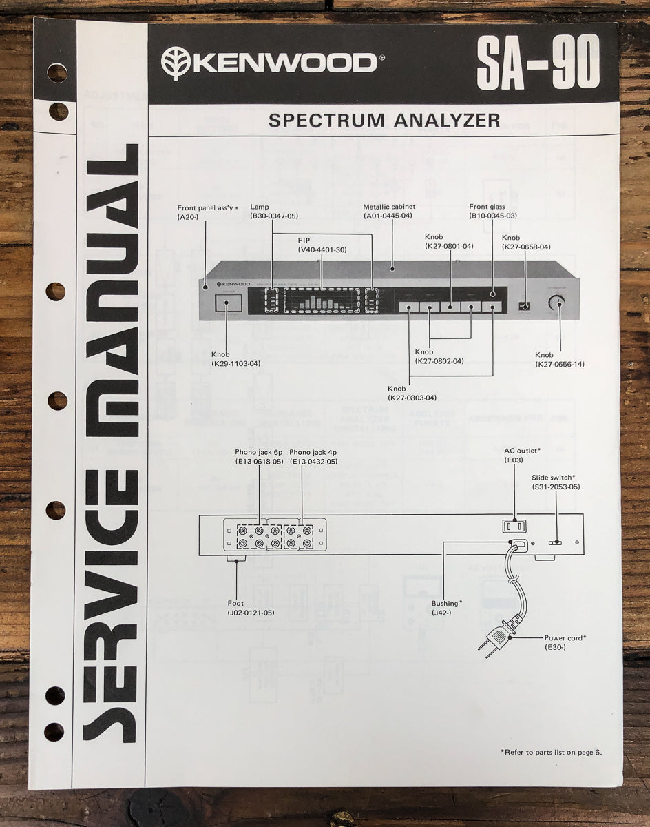 Kenwood SA-90 Spectrum Analyzer Service Manual *Original*
