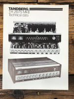 Tandberg TR-2075 MKII MK2 Receiver Technical Data Brochure *Original*