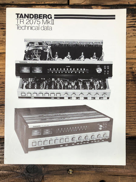 Tandberg TR-2075 MKII MK2 Receiver Technical Data Brochure *Original*