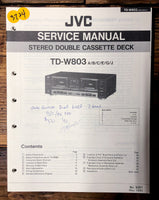 JVC TD-W803 Cassette  Service Manual *Original*