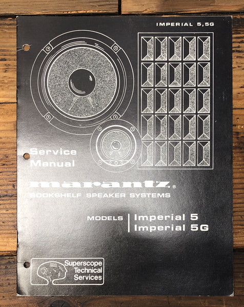 Marantz Imperial 5 5G Speaker  Service Manual *Original*