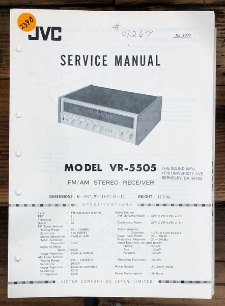 JVC VR-5505 Receiver  Service Manual *Original*