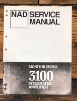 NAD Model 3100 Amplifier Service Manual *Original*