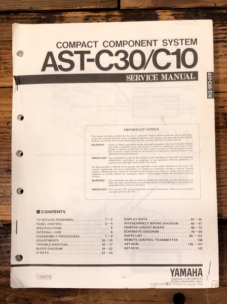 Yamaha AST-C10 AST-C30 Compact Stereo  Service Manual *Original*